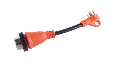 GoWISE Power 12-Inch Electrical Adaptor Twist Lock w/ Handle for Male Plug - 10AWG (30M/50F Twist Lock w/ Handle for Male Plug - 10AWG) - GoWISE USA