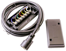 Load image into Gallery viewer, GoWISE Power 10-Feet 7-Way RV Trailer Cord with 7-Terminals Wire Junction Box and Heave Duty Double Contact Blades