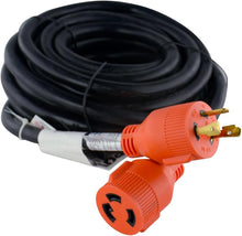 Load image into Gallery viewer, GoWISE Power Generator Extension Cord w/ Cord Organizer (L5 30AMP/3PRONGS - 25 FEET)
