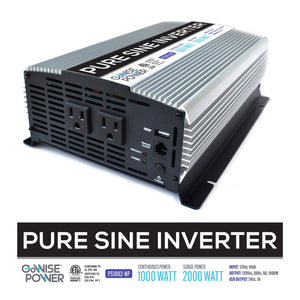 GoWISE Power 1000W/2000W Peak Pure Sine Wave Power Inverter