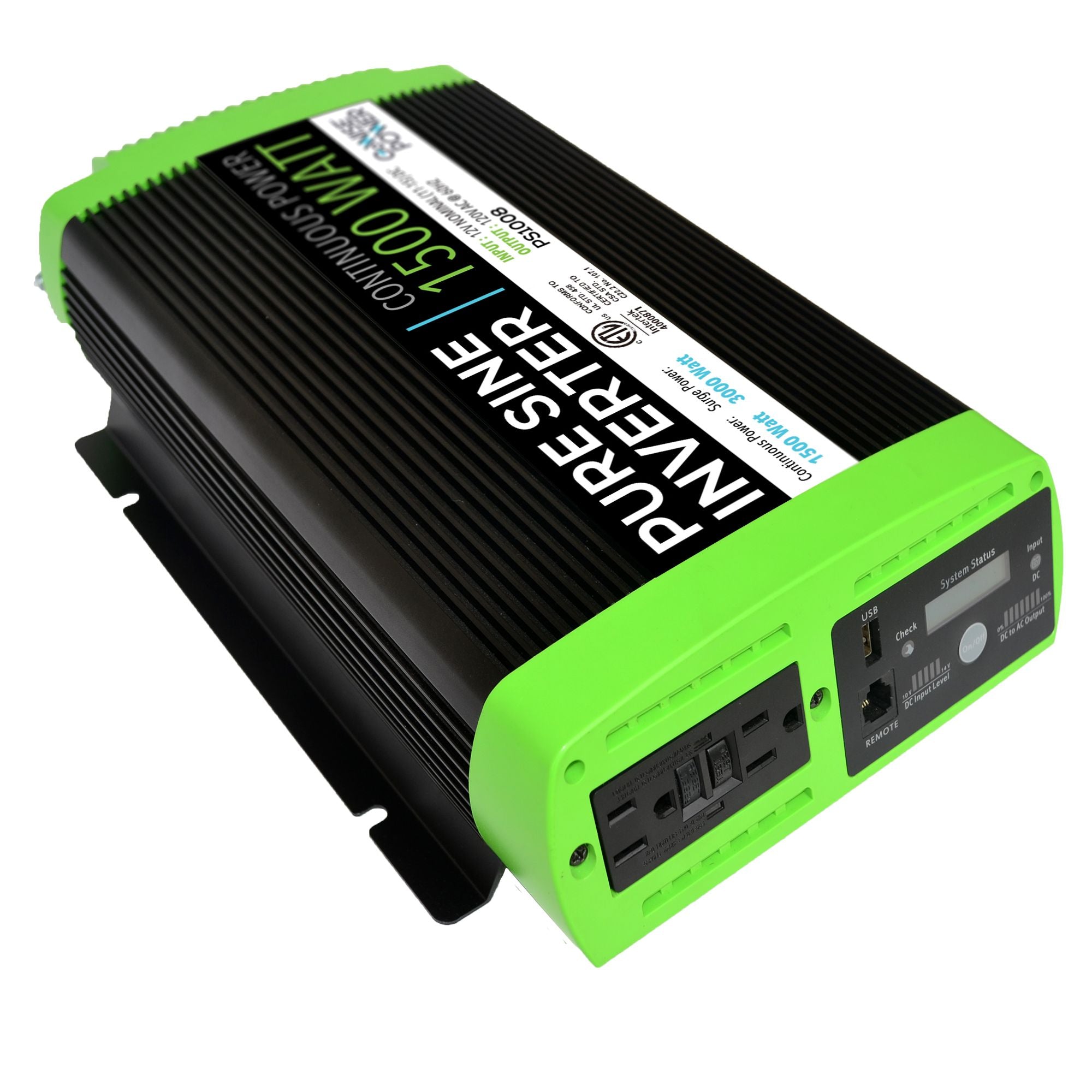 Please see replacement Item# 88424. Strongway Modified-Sine Wave Portable  Power Inverter with Cables — 1,500 Watts, 3 Outlets/1 USB Port