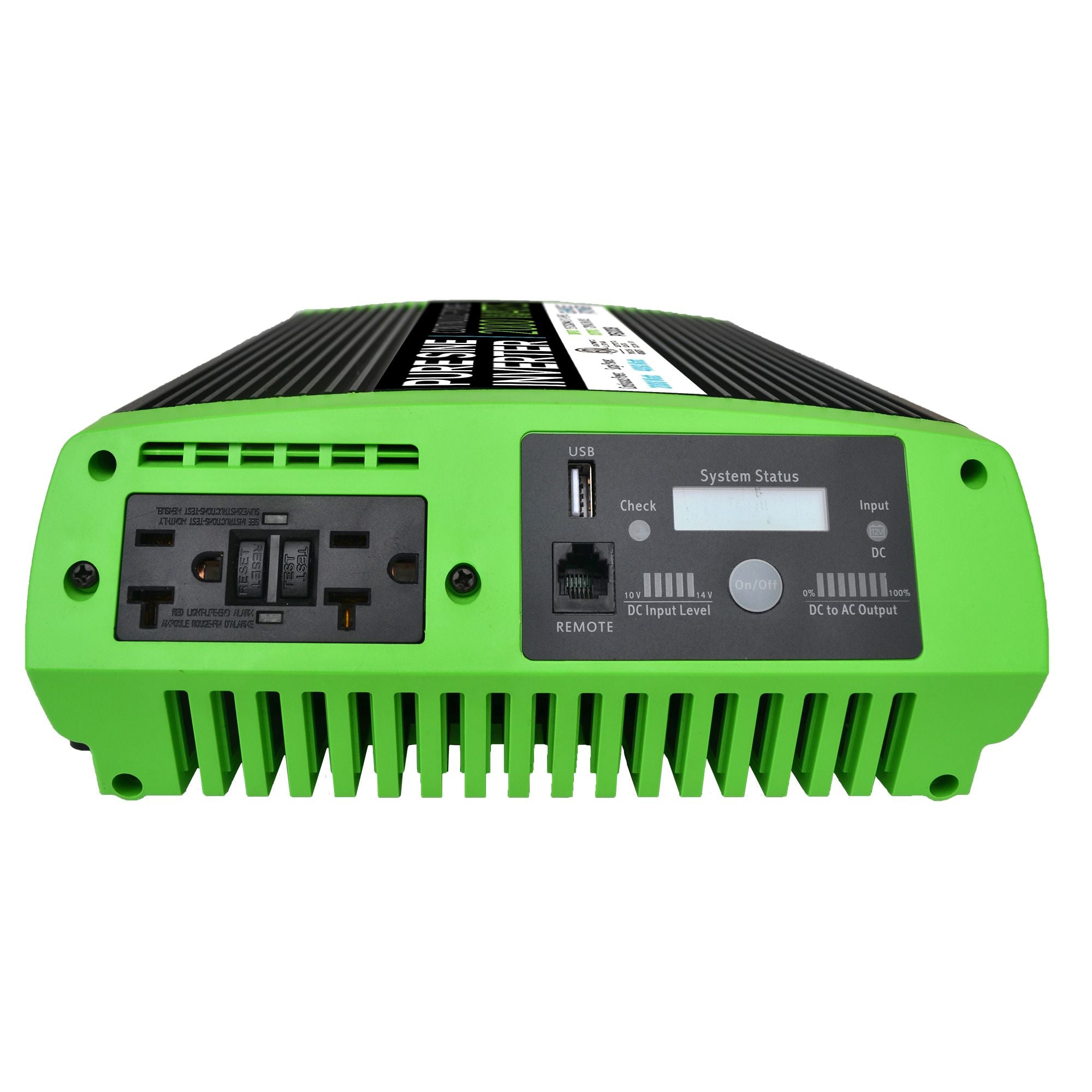 GoWISE Power Ps1009 2000W Continuous 4000W Surge Peak Power Pure Sine Wave Inverter w/Digital LCD Display, Black/Green